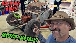 Hacking away to fit a motor in the ‘51 Ford Rat Rod!