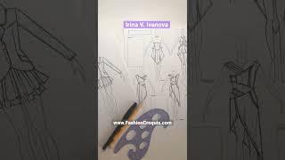 Journal for flats sketching and fashion technical drawing: organize your flats. Link in description