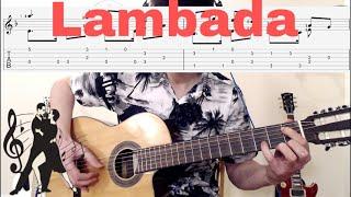 Lambada - Solo Fingerstyle Guitar + TAB (correct key of Dm)