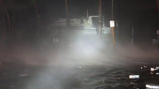 Hurricane MILTON Smashes into Venice, Florida - Storm Surge Roaring in - Roofs Coming off 10/09/2024