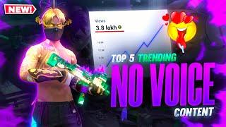 TOP 5 TRENDING NO VOICE CONTENT FOR FREE FIRE 2024 || BEST CONTENT FOR FREE FIRE YOUTUBE CHANNEL