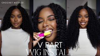 EASY NATURAL NO LEAVE OUT V- PART WIG INSTALL *Beginner Friendly* Ft. UNice Hair