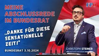 Christoph Steiner -Meine Abschiedsrede im Bundesrat, 3.10.2024