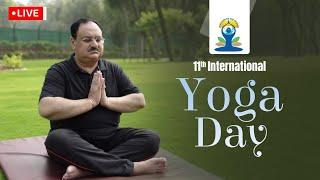 LIVE: Shri JP Nadda participates in 11th International Yoga Day celebrations in New Delhi