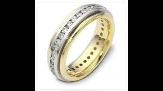 6mm Titanium & 14 Karat Yellow Gold 32 Diamond SPINNING Wedding Band - A Beautiful Masterpiece