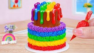 Rainbow Cake RecipeAmazing Miniature Rainbow Jelly Cake Decorating Ideas With Ducking️Sweet Baking