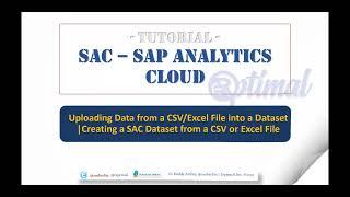 SAC SAP Analytics : Uploading Data / Creating an SAC Dataset from a CSV / Excel File