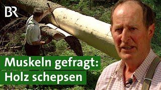 Holz schepsen: Stamm entrinden mit Schäleisen 2003 | Altes Handwerk | Holzfäller | Unser Land | BR