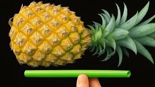 Peeling pineapple is easy, just use a spoon!