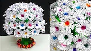 DIY-Paper flowers Guldasta made with Empty Plastic bottles|Paper ka Guldasta Banane ka Tarika