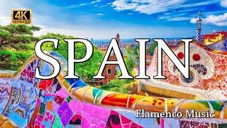 Spain - Flying Over Spain - Flamenco Music With Beautiful Spanish Sceneries - Barcelona - Valencia
