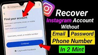 Recover Instagram Account Without Email Password & Number | Login Instagram If You Forgot Password