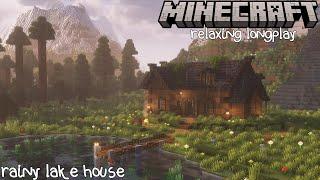 Rainy Lake House - Minecraft Relaxing Longplay (No Commentary) 1.20