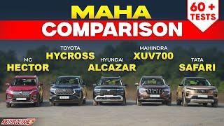 Mahindra XUV700 vs Tata Safari vs Toyota Hycross vs Hyundai Alcazar vs MG Hector Plus - Comparison