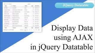 Display Filtered Data using Ajax in JQuery Datatable