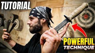 The MOST POWERFUL Knife Throwing Technique (Tutorial With Adam Celadin World Champion)