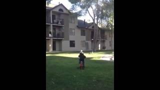 Peanut rides without training wheels!