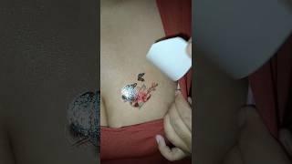 Pasang Tattoo Temporary Di Dada Cewek #tattoosimple #tattootemporary #tattoocewek #smalltattoo