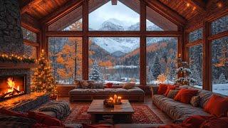 Warm Christmas Ambience  Christmas Jazz Relaxing Music & Cozy Fireplace Burning Sounds for Unwind 