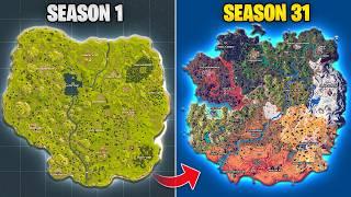 Evolution of Fortnite Map (Chapter 1 Season 1 - Chapter 5 Season 4)