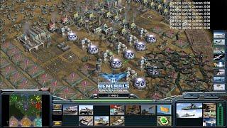 Command & Conquer: Generals - Zero Hour - Usa Laser 1 vs 7 HARD Generals ( Search & Destroy )