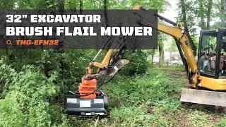 TMG Industrial 32" Excavator Brush Flail Mower - TMG-EFM32