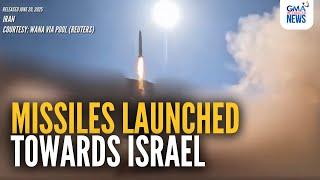 Iranian state TV releases video said to show missiles launched towards Israel | GMA Integrated News