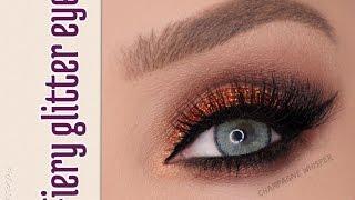 Fiery glitter eye tutorial using Anastasia Shadows