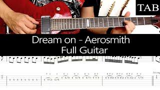 DREAM ON - Aerosmith (Joe Perry): FULL guitar cover + TAB