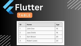 Flutter Table Widget - How to create tables in flutter