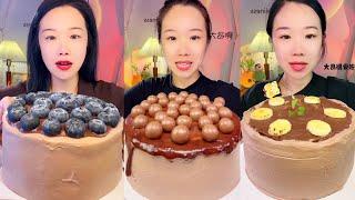 ASMREat Chocolate Cake (soft and waxy sound) 크림 케ց 먹방 MUKBANG Satisfaction