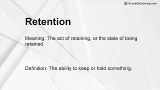 Retention Meaning