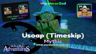 [NEW CODE]LV.100 NEW SUMMONER MYTHIC USOPP TIMESKIP HAS OP EVO STATS SHOWCASE ANIME ADVENTURES