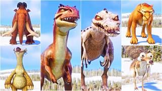 ICE AGE ANIMALS (MANNY, SID, SCRAT, DIEGO) VS DINOSAURS | JURASSIC WORLD EVOLUTION 2