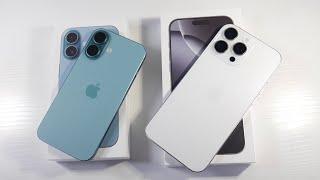 iPhone 16 Pro Max (White) & iPhone 16 (Teal) Unboxing! 60hz Display & Awkward Capture Button!