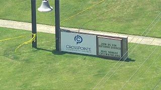 Chopper shows scene after active shooter shot & killed by security guard at Wayne church