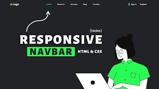 How To Make Responsive Navigation Bar Using Only HTML and CSS | Responsive Navbar Tutorial