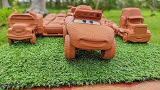 Clean up muddy minicars & disney car convoys! Play in the garden