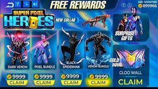 FF Max  Hero Pixel's  Free Bundles | Event Free Fire x Venom | FF Max New Event Update Today