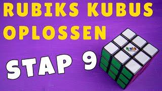 Stap 9 - De laatste stap. De tussenstukken goed zetten - Rubik's kubus oplossen voor beginners.