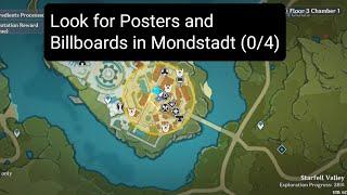 Look for Posters and Billboards in Mondstadt (0/4) || Genshin Impact