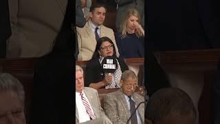 Tlaib Flashes 'War Criminal' Sign at Netanyahu's Speech to Congress