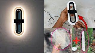 DIY membuat Lampu dinding modern dari akrilik dan paralon bekas
