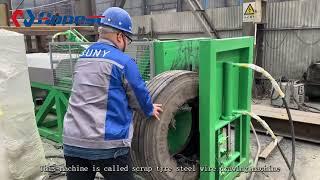 Scrap tyre tire steel wire drawing machine | Rubber and steel