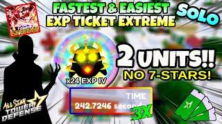 Fastest & Easiest 2-Unit Solo EXP Ticket Raid EXTREME (No 7-Stars!) All Star Tower Defense Roblox