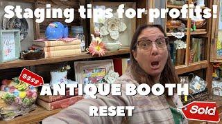 Antique Store Home Decor Booth Reset | Styling for Maximum Sales | Staging Tips