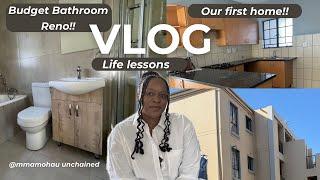 VLOG!Our first home || Tour and clean|| Budget bathroom reno|| Life lessons️ @MmaMohau