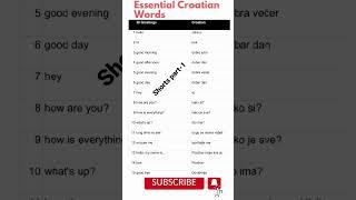 learn Croatian basics language #shorts Part -1