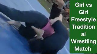 Random girl vs girl freestyle Traditional Wrestling match kushti fight
