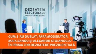 Cum s-au duelat, fără moderator, Maia Sandu și Alexandr Stoianoglo în prima lor dezbatere